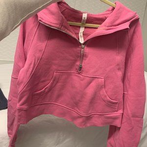 Lululemon scuba oversized half zip pink blossom